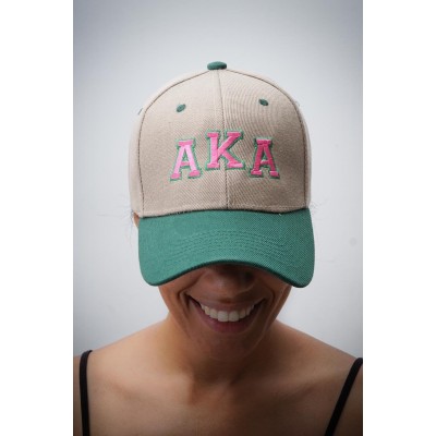 Khaki AKA Lady cap  Alpha Kappa Alpha Skee Wee Pink Green Beige NEW  eb-36634629